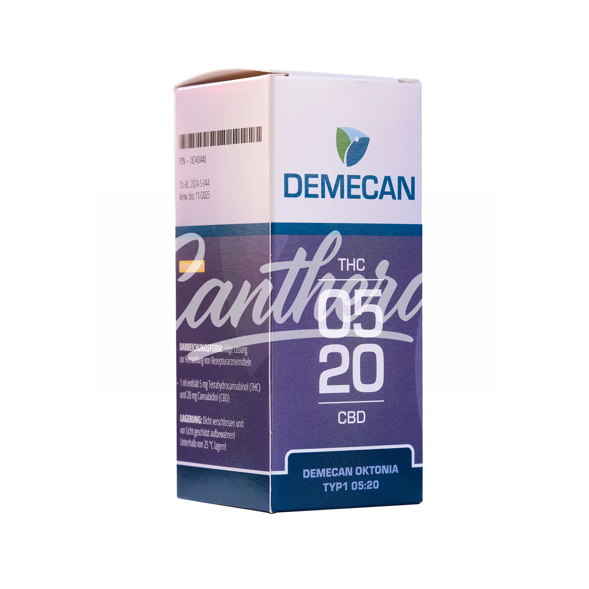 Demecan Oktonia Typ 1 THC 05 und CBD 20 Medizinisches Cannabisextrakt 30ml
